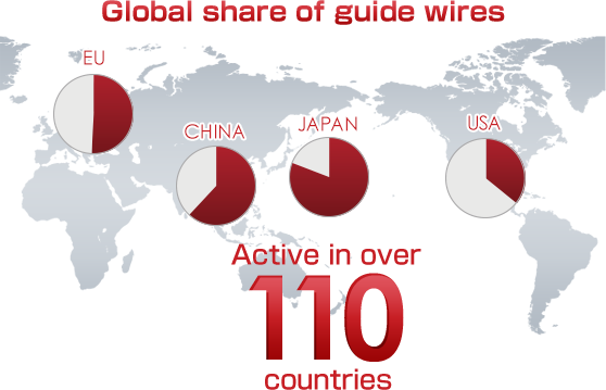 Global share of guide wires